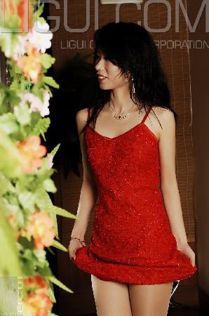 [柜 liGUI] Model Helen Girls Red Skirt Silk Foot Photo Album Picture