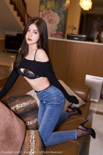 [人 xiuren] no.3459 Han Jingan – Jeans and exquisite hollow underwear