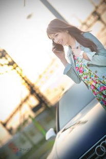 [Korean beauty] Li Enhui “Street shot denim + flower dress” photo set