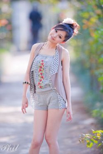 Taiwanese goddess Avy Dukowei “Sling shorts series” small fresh beautiful outer photography
