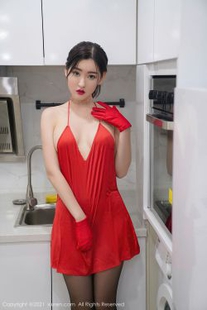 [人 xiuren] no.3372 Shen Mengyao – a true empty red skirt and charm black silk