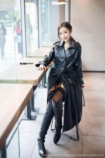[Meiyuan Pavilion MYGIRL] VOL.493 Wang Xinyao Yanni – Delicomerous leather and charm lace black silk