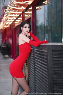 [人 xiuren] no.3113 Ge Zheng – bright red dress with charm black silk