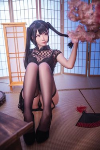 Fangcan fairy “black silk sex cheongsam” [welfare cosplay] photo set