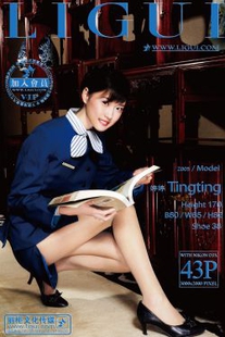 Model Tingting “flight attendant series” [柜 LIGUI] beautiful legs silk foot picture