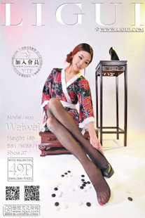 [柜 liGUI] Model slight “kimono black silk beauty” beautiful leg jade foot picture