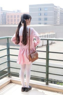 “JK pink school uniform white silk” [萝 财 团] X-026 photo set