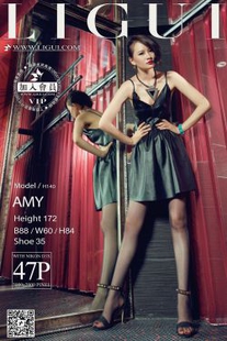 Model AMY “Black silk high-heeled girl in suspender skirt” [丽柜LiGui] Beautiful legs and jade feet photo pictures