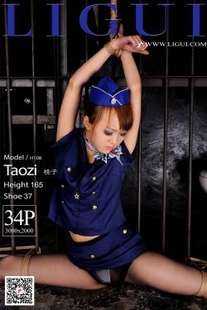 Model Taozi “Black Silk Stewardess Binding Rope Art” [丽柜美拍Ligui] Photo Album