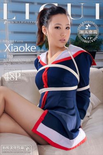 [丽柜美拍LiGui] Model Xiaoke’s “Uniform Rope Art Binding” stockings and jade feet photo pictures