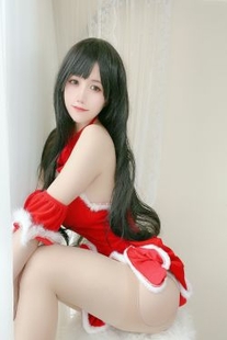 [Internet celebrity COSER] Anime blogger Ogura Chiyo w – red Christmas gift dress