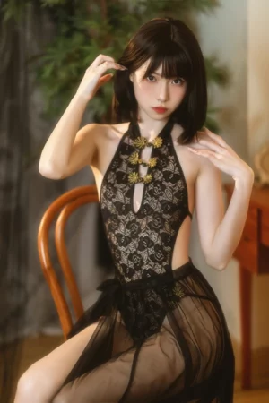 Cosplay 许岚LAN – 纯欲黑纱
